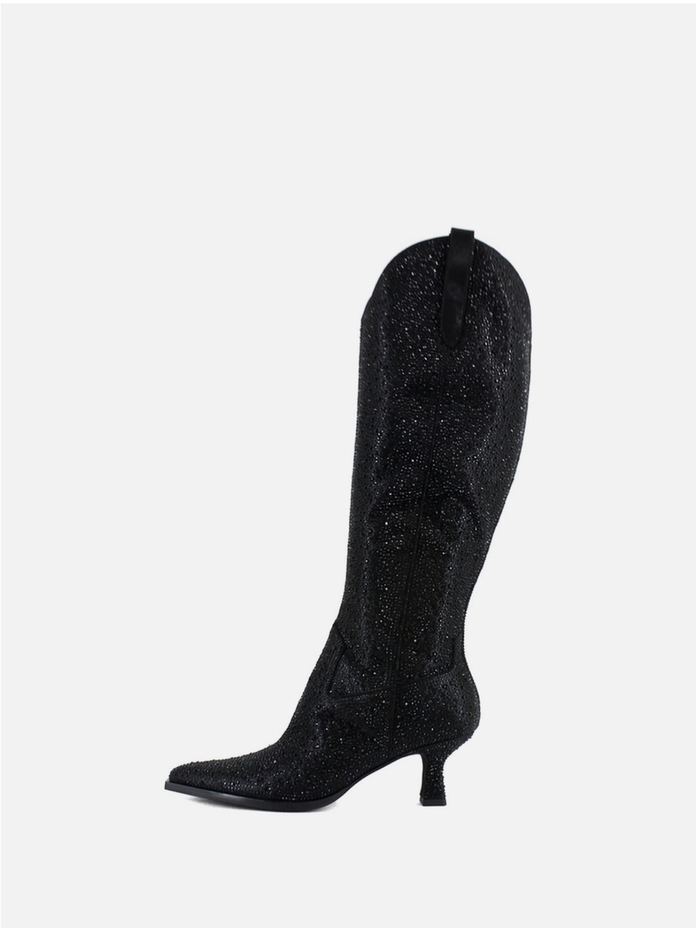 Dolce Vita Black Rhinestone Tall Western Boot